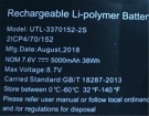 Rtdpart utl-3370152-2s 7.6V 38Wh laptop computer battery in UK United Kingdom